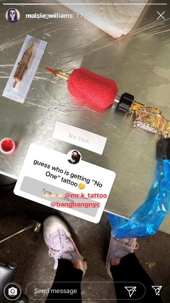 Maisie Williams, Sophie Turner, Instagram, Tattoos Maisie Williams, Sophie Turner, Instagram, Tattoos